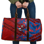 Newcastle Knights Rugby Travel Bag Fierce Mascot Geometric Tribal Art