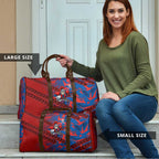 Newcastle Knights Rugby Travel Bag Fierce Mascot Geometric Tribal Art