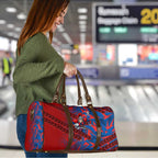 Newcastle Knights Rugby Travel Bag Fierce Mascot Geometric Tribal Art