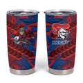 Newcastle Knights Rugby Tumbler Cup Fierce Mascot Geometric Tribal Art