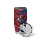 Newcastle Knights Rugby Tumbler Cup Fierce Mascot Geometric Tribal Art