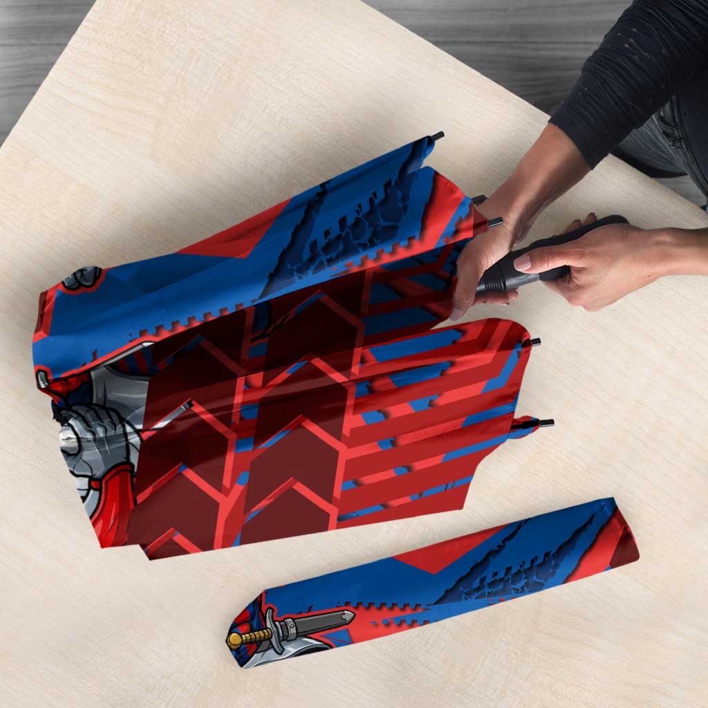 Newcastle Knights Rugby Umbrella Fierce Mascot Geometric Tribal Art