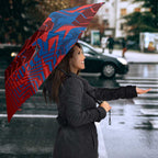 Newcastle Knights Rugby Umbrella Fierce Mascot Geometric Tribal Art