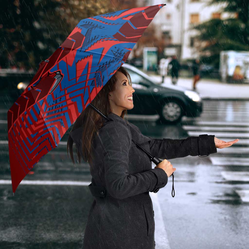 Newcastle Knights Rugby Umbrella Fierce Mascot Geometric Tribal Art
