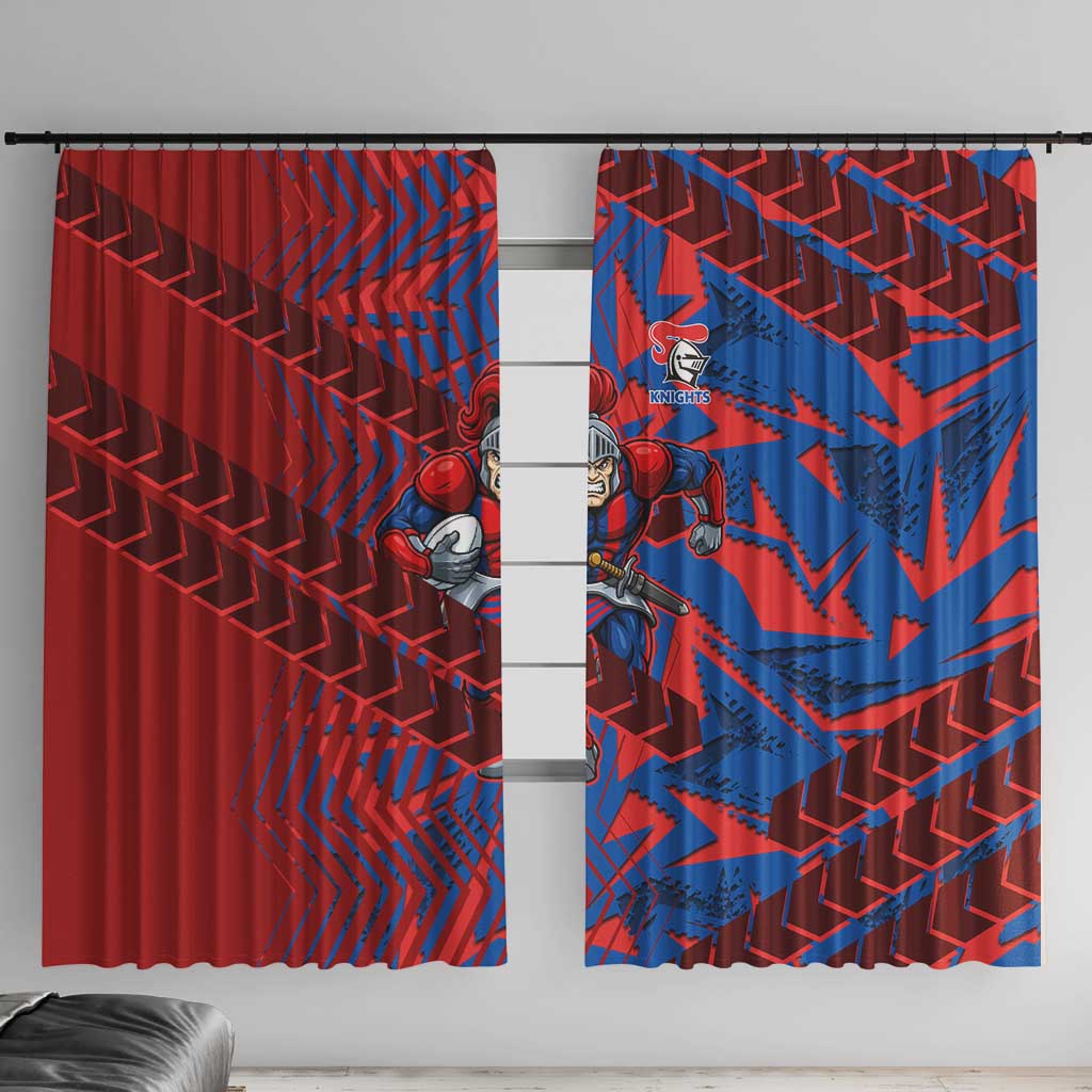 Newcastle Knights Rugby Window Curtain Fierce Mascot Geometric Tribal Art