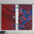Newcastle Knights Rugby Window Curtain Fierce Mascot Geometric Tribal Art