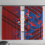 Newcastle Knights Rugby Window Curtain Fierce Mascot Geometric Tribal Art