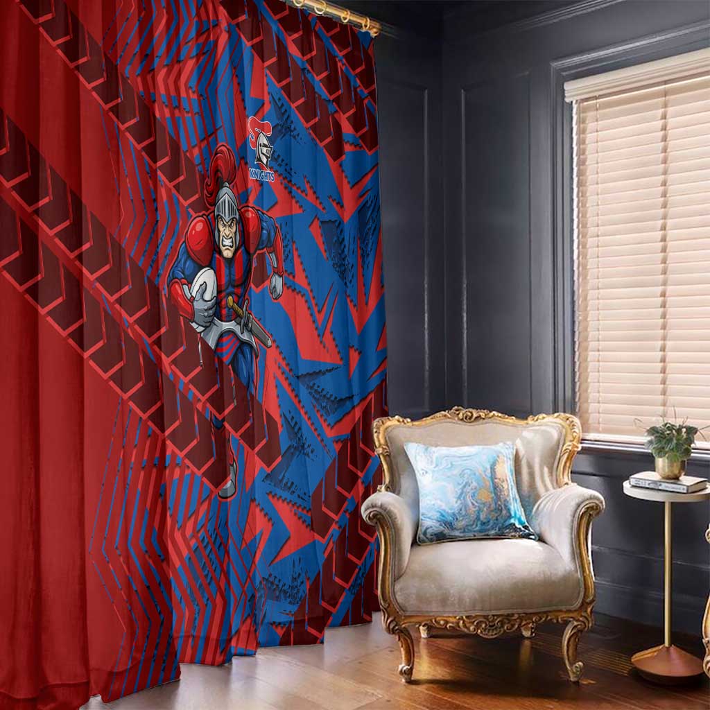 Newcastle Knights Rugby Window Curtain Fierce Mascot Geometric Tribal Art