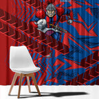 Newcastle Knights Rugby Window Curtain Fierce Mascot Geometric Tribal Art