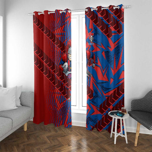 Newcastle Knights Rugby Window Curtain Fierce Mascot Geometric Tribal Art