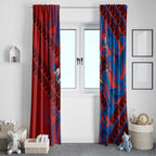 Newcastle Knights Rugby Window Curtain Fierce Mascot Geometric Tribal Art