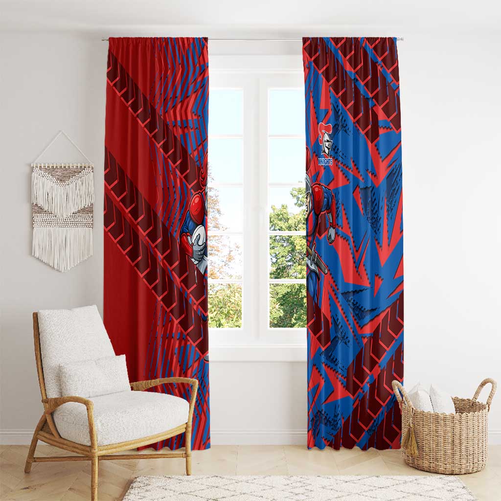 Newcastle Knights Rugby Window Curtain Fierce Mascot Geometric Tribal Art