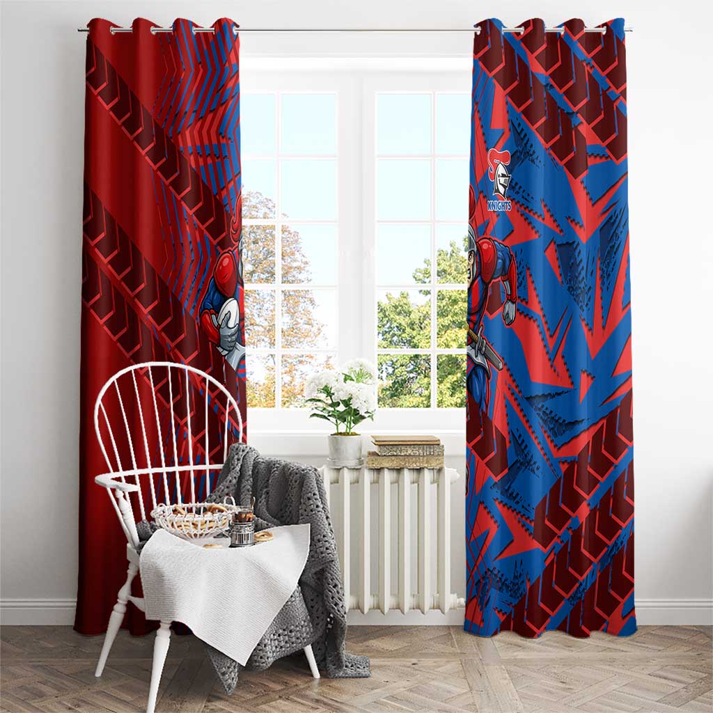 Newcastle Knights Rugby Window Curtain Fierce Mascot Geometric Tribal Art