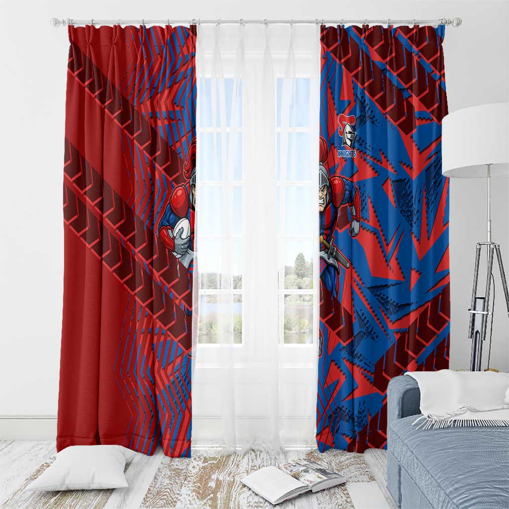 Newcastle Knights Rugby Window Curtain Fierce Mascot Geometric Tribal Art