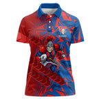 Newcastle Knights Rugby Women Polo Shirt Fierce Mascot Geometric Tribal Art