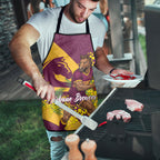 Brisbane Broncos Apron Golden Wattle Floral Polynesian - Australian Flower - Rugby Mascot