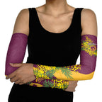 Brisbane Broncos Arm Sleeves Golden Wattle Floral Polynesian - Australian Flower - Rugby Mascot