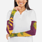 Brisbane Broncos Arm Sleeves Golden Wattle Floral Polynesian - Australian Flower - Rugby Mascot