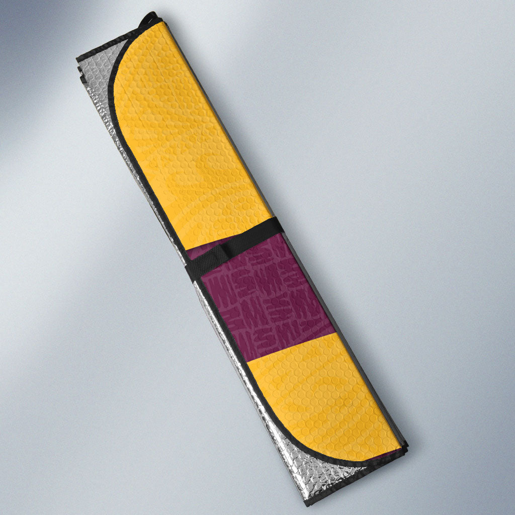 Brisbane Broncos Auto Sun Shade Golden Wattle Floral Polynesian - Australian Flower - Rugby Mascot