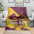 Brisbane Broncos Blanket Golden Wattle Floral Polynesian - Australian Flower - Rugby Mascot