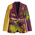 Brisbane Broncos Blazer Golden Wattle Floral Polynesian - Australian Flower - Rugby Mascot