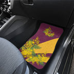 Brisbane Broncos Car Mats Golden Wattle Floral Polynesian - Australian Flower - Rugby Mascot