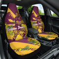 Brisbane Broncos Car Seat Cover Golden Wattle Floral Polynesian - Australian Flower - Rugby Mascot