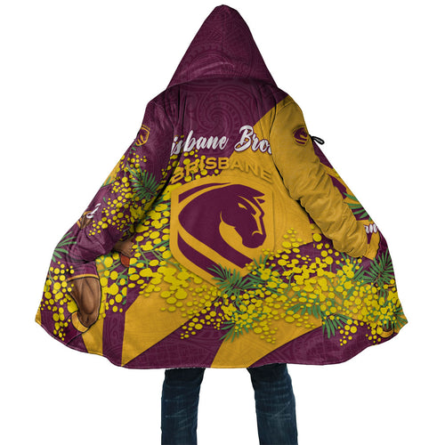 Brisbane Broncos Cloak Golden Wattle Floral Polynesian - Australian Flower - Rugby Mascot
