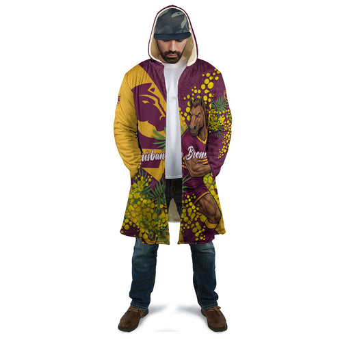 Brisbane Broncos Cloak Golden Wattle Floral Polynesian - Australian Flower - Rugby Mascot