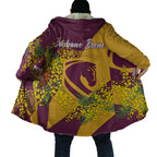 Brisbane Broncos Cloak Golden Wattle Floral Polynesian - Australian Flower - Rugby Mascot