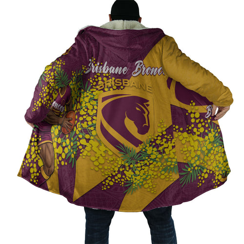Brisbane Broncos Cloak Golden Wattle Floral Polynesian - Australian Flower - Rugby Mascot