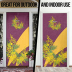 Brisbane Broncos Door Cover Golden Wattle Floral Polynesian - Australian Flower - Rugby Mascot