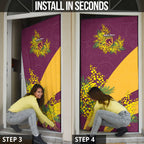Brisbane Broncos Door Cover Golden Wattle Floral Polynesian - Australian Flower - Rugby Mascot