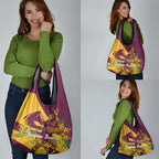 Brisbane Broncos Grocery Bag Golden Wattle Floral Polynesian - Australian Flower - Rugby Mascot