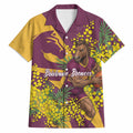 Brisbane Broncos Hawaiian Shirt Golden Wattle Floral Polynesian - Australian Flower - Rugby Mascot