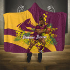 Brisbane Broncos Hooded Blanket Golden Wattle Floral Polynesian - Australian Flower - Rugby Mascot