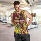 Brisbane Broncos Men Tank Top Golden Wattle Floral Polynesian - Australian Flower - Rugby Mascot