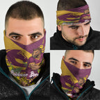 Brisbane Broncos Neck Gaiter Golden Wattle Floral Polynesian - Australian Flower - Rugby Mascot