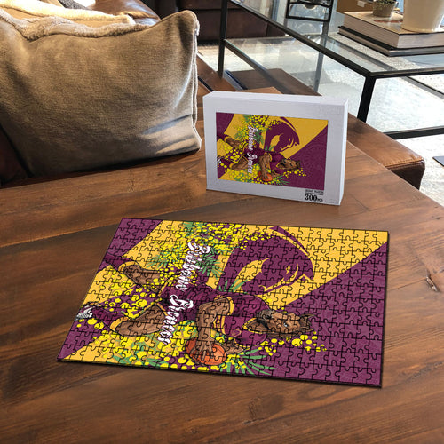 Brisbane Broncos Puzzle Golden Wattle Floral Polynesian - Australian Flower - Rugby Mascot