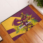 Brisbane Broncos Rubber Doormat Golden Wattle Floral Polynesian - Australian Flower - Rugby Mascot