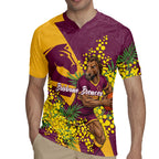 Brisbane Broncos Rugby Jersey Golden Wattle Floral Polynesian - Australian Flower - Rugby Mascot