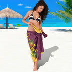 Brisbane Broncos Sarong Golden Wattle Floral Polynesian - Australian Flower - Rugby Mascot