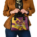 Brisbane Broncos Shoulder Handbag Golden Wattle Floral Polynesian - Australian Flower - Rugby Mascot