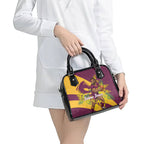 Brisbane Broncos Shoulder Handbag Golden Wattle Floral Polynesian - Australian Flower - Rugby Mascot