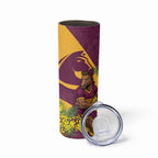 Brisbane Broncos Skinny Tumbler Golden Wattle Floral Polynesian - Australian Flower - Rugby Mascot