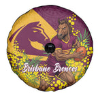 Brisbane Broncos Spare Tire Cover Golden Wattle Floral Polynesian - Australian Flower - Rugby Mascot