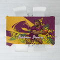 Brisbane Broncos Tablecloth Golden Wattle Floral Polynesian - Australian Flower - Rugby Mascot