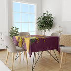 Brisbane Broncos Tablecloth Golden Wattle Floral Polynesian - Australian Flower - Rugby Mascot