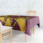 Brisbane Broncos Tablecloth Golden Wattle Floral Polynesian - Australian Flower - Rugby Mascot