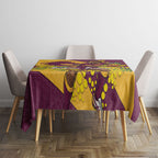 Brisbane Broncos Tablecloth Golden Wattle Floral Polynesian - Australian Flower - Rugby Mascot